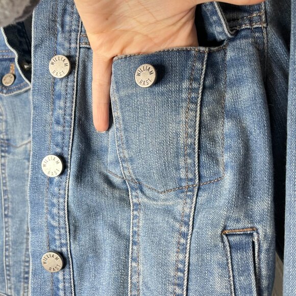 William Rast XS Blue Denim Long Sleeve Button Up Denim Jean Jacket NWT - Picture 10 of 14